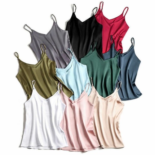 Women satin silk tank tops - women,