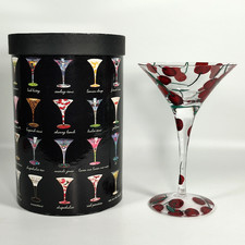 Lolita Cherry Bomb Martini Glass Hand Painted 7oz Boxed
