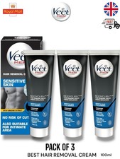 Veet Men Chest And Body Hair Removal Cream Bodycurv 100ml Pack Of 3 Unboxed New.