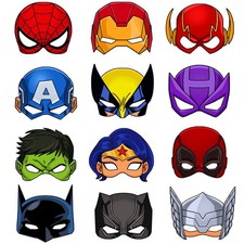 Marvel Superhero Mask Birthday Party Fancy Dress Photo Props Costume Cosplay ×12