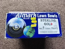 Almark Sterling Gold Lawn Bowls Size 5 Heavy Used Condition