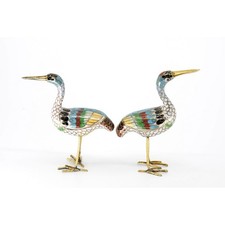Vintage Cloisonné Crane Bird