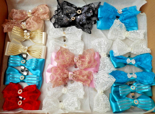 Shoe bows assorted colours - -,