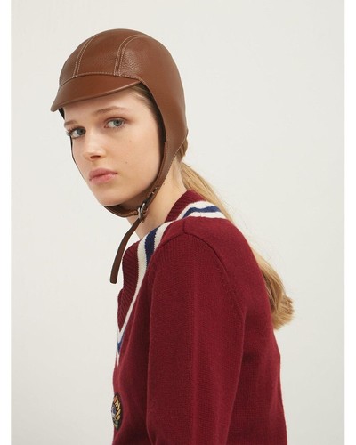 Burberry pilot hat tan leather - tan,