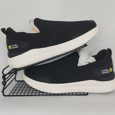FitVille BriskWalk Slip On Trainers Mens UK 10.5 Black Extra Wide Recovery Shoes