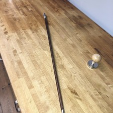 Royal Gurkha Rifles vintage Swagger Stick poss  silvertopped leather covered  