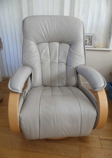 Himolla Midi Mosel Recliner Chair in Light Grey Leather