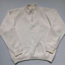 Glenmuir Men's Golf Jumper Size XL Cream 50% Wool