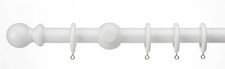 Wood Curtain Pole - 28mm White