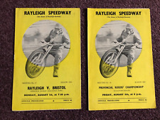 Speedway programmes x 2 Rayleigh 1960 v Bristol and Provincial Riders
