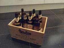  1 X FRENCH RETRO CHIC GENUINE WOODEN WINE CRATE BOX - RECYCLING BOX FOR BOTTLES