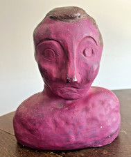 Antique Plaster Bust Folk Art