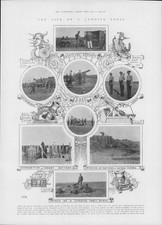 1903 Antique Print  MILITARY Lyddite Shell Catpult Battery Mortar Soldiers (156)