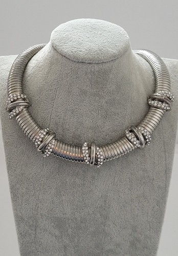 Silver tone clear crystal - tone,