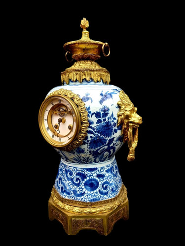 Antique clock delft 19th - antique,