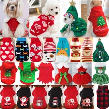 Dog Christmas Hoodie Sweater Knitted Jacket Pet Puppy Clothes Coat Dress Winter