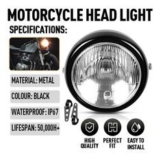 1x 6 Inch Headlight Motorcycle