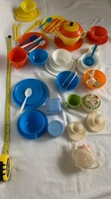 Vintage 1950s/1960s Plastic Toy Tea set pieces (mixed) in assorted colours