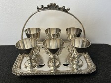 Boardman and Glossop, Sheffield Electroplated Eggcups and Tray Set