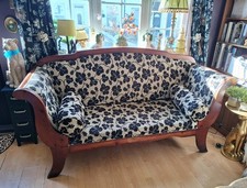 Antique vintage Camelback Sofa settee bench seat late 19th/ early 20th century 