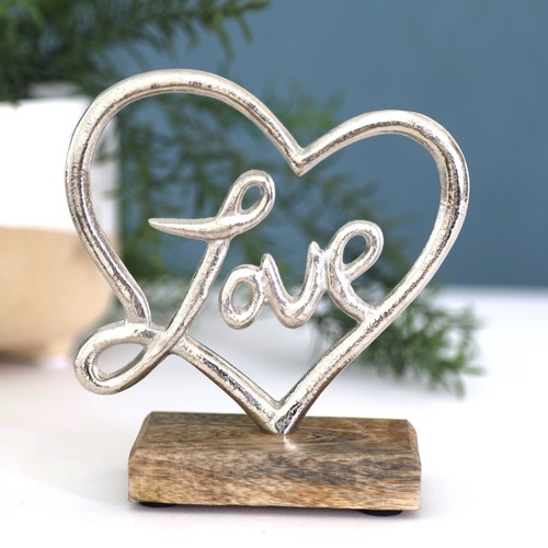 5cm silver heart with love - 13.5cm,