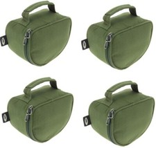 4 x Fishing Reel Case Deluxe Padded Bags XL for Large Carp Pike Sea Beach Reels
