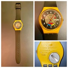 Gorgeous Vintage Swatch Watch Yamaha Racer GJ700 1985 Swiss New Battery Look!!!