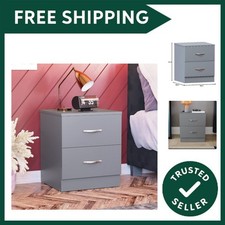 Large Grey Bedside Cabinet, 2