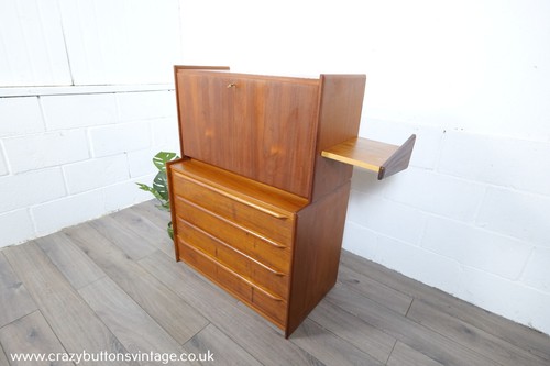 Scandinavian teak bureau - bureau, &