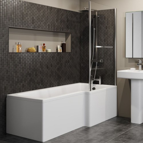 Shaped shower bath - l,