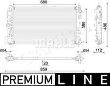 Radiator MAHLE Fits OPEL Astra
