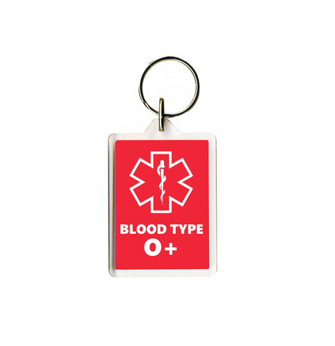 Blood type keyring - blood,