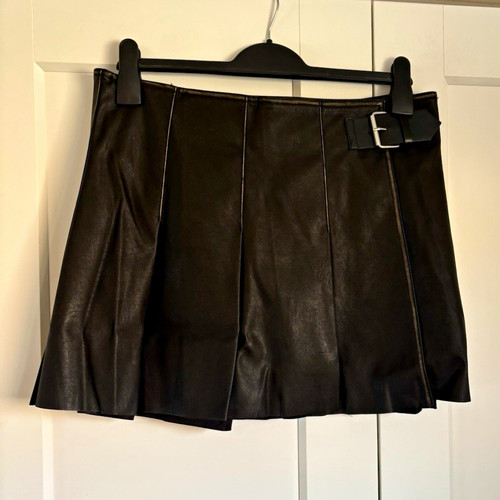 Topshop black faux - black, leather