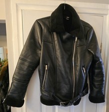 TopShop Black Faux Leather Fur