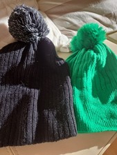 3 Wooly Hats 2 Green And One