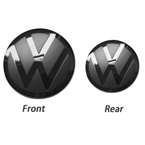2pcs black badges front - vw,