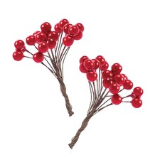 Christmas Artificial Stem Pick 36 Red Berries Spray Decoration for Wreaths