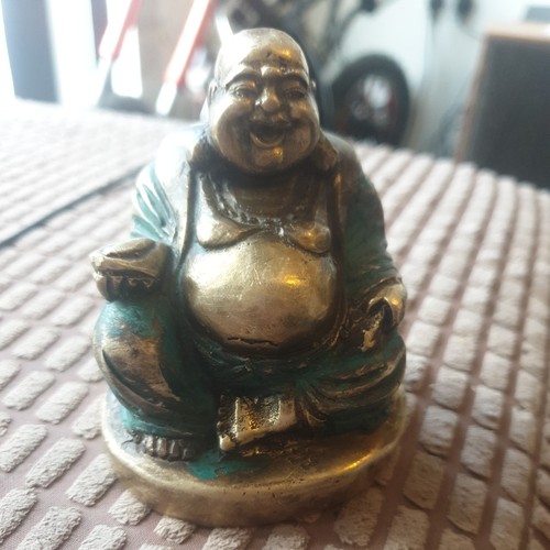 Brass buddha laughing - buddha,