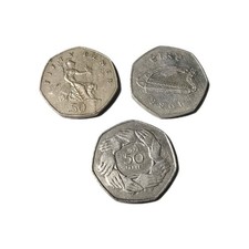 50p coins bundle old - old, style