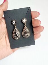 EARRINGS Teardrops Dangle Bronze Tone Baroque-style Steampunk Costume Gifting