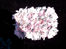 Handmade- Rag- rug -Table- centre- piece- size- 29 x 20 cm-Pink-Grey.