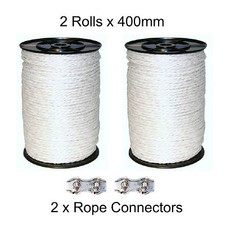 2 x 400M WHITE 6MM ELECTRIC