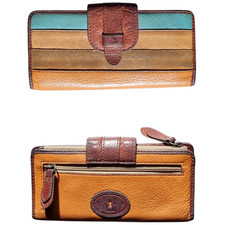 Fossil Leather Stripe Wallet