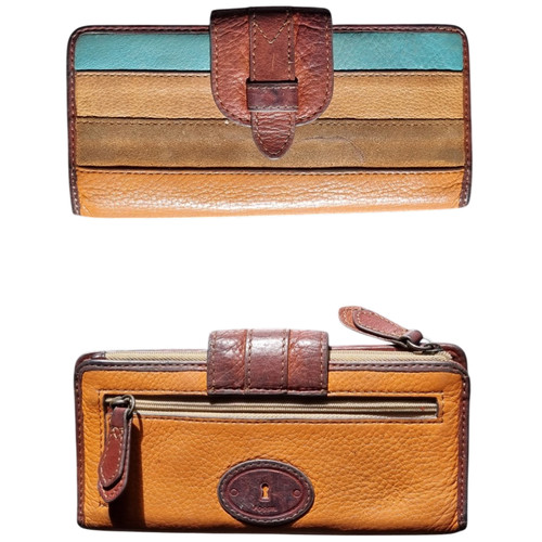 Fossil leather stripe - leather, wallet