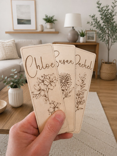 Personalised wooden bookmark - personalised,