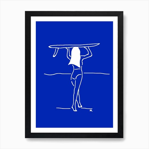Surfer girl art print - girl,
