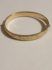 Vintage / Antique Art Deco style 9ct Carat Gold metal core : Bracelet / Bangle 