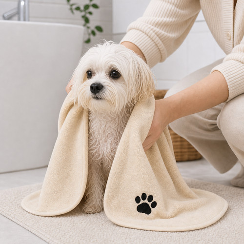 Large microfibre dog towel - dog,