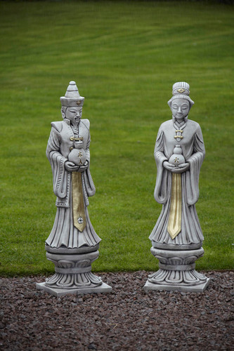 Oriental stone garden statues - stone,