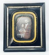 DAGUERREOTYPE PHOTO FATHER & DAUGHTER